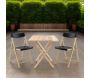 Ensemble table et chaises de jardin pliante en teck FSC