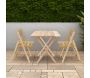 Ensemble table et chaises de jardin pliante en teck FSC