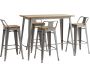 Ensemble table haute et tabourets métal industriel