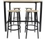 Ensemble table mange debout avec 4 tabourets Loka
