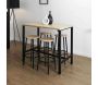 Ensemble table mange debout avec 4 tabourets Loka - THE HOME DECO FACTORY