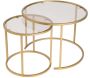 Ensemble de 2 tables gigognes rondes en métal et verre Aurum