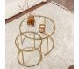 Ensemble de 2 tables gigognes rondes en métal et verre Aurum - 5