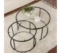 Ensemble de 2 tables gigognes rondes en métal et verre Auruma - 5