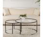 Ensemble de 2 tables gigognes rondes en métal et verre Auruma - 7