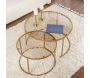 Ensemble de 2 tables gigognes rondes en métal et verre Auruma - 5