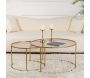 Ensemble de 2 tables gigognes rondes en métal et verre Auruma - 7