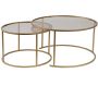 Ensemble de 2 tables gigognes rondes en métal et verre Auruma