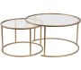 Ensemble de 2 tables gigognes rondes en métal et verre Auruma