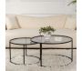 Ensemble de 2 tables gigognes rondes en métal et verre Auruma - 7