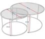 Ensemble de 2 tables gigognes rondes en métal et verre Auruma - ASI-1600