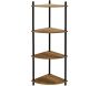 Etagère d'angle 4 niveaux en mdf imitation acacia