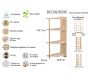 Etagère d'angle en pin brut Gala - AST-0140