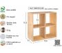 Étagère cubes en bois brut Dinamic - AST-0157