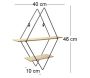 Etagère industrielle losange en bois et métal 46 cm - CMP-0953
