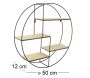 Etagère industrielle ronde en bois et métal 50 cm - CMP-0951