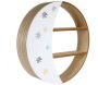 Etagère ronde avec demi-lune en bois
