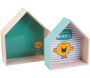 Etagères en bois maison Monsieur Madame (Lot de 2)