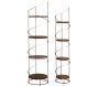 Étagère ronde en bois et métal (Lot de 2)