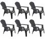 Fauteuil Adirondack en résine polypropylène (Lot de 6)