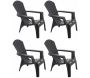 Fauteuil Adirondack en résine polypropylène (Lot de 4)