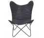 Fauteuil Butterfly en cuir noir - 6