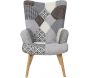 Fauteuil assise en tissu patchwork Helsinki - CMP-2673