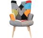 Fauteuil assise en tissu patchwork Helsinki - CMP-4426