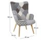 Fauteuil assise en tissu patchwork Helsinki - 9