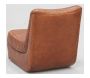 Fauteuil bas en cuir de buffle marron - AUB-4587