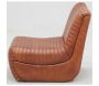 Fauteuil bas en cuir de buffle marron - 799