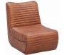 Fauteuil bas en cuir de buffle marron