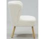 Fauteuil bois et bouclettes blanc - AUB-6110