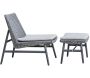 Fauteuil chilienne avec repose pieds en aluminium et résine tressée Paul