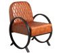Fauteuil en cuir de buffle véritable et métal