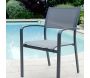 Fauteuil empilable en aluminium et textilène Milos - JARDILINE