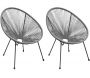 Fauteuil fil de jardin en métal et résine tressée Rio (Lot de 2)
