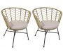 Fauteuil de jardin en acier et résine tressée Holland (Lot de 2)