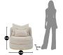 Fauteuil lounge en tissu Paris 84 x 72 cm - MAU-0182