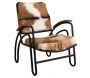Fauteuil métal et peau de chèvre