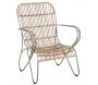 Fauteuil en métal et rotin naturel