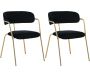 Fauteuil en métal et velours Arrow (Lot de 2)