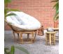 Fauteuil papasan en rotin avec coussin écru - 5