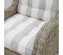 Fauteuil en poellet gris + coussin rayé - 365