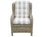 Fauteuil en poellet gris + coussin rayé - AUBRY GASPARD