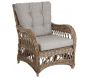 Fauteuil en poelet gris avec coussins Kisaran