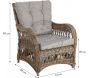 Fauteuil en poelet gris avec coussins Kisaran - AUBRY GASPARD