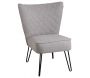 Fauteuil en polyester gris et métal Capiton