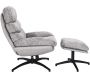 Fauteuil et repose pieds en tissu William - CMP-5067