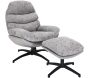 Fauteuil et repose pieds en tissu William